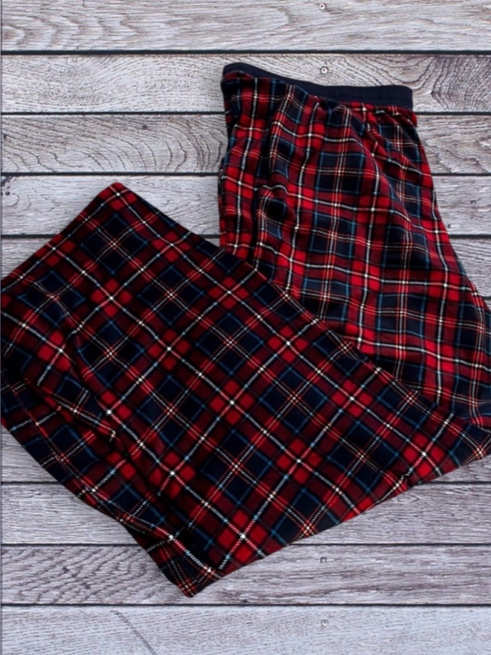 Nautica plaid red and navy fleece pj pants xl